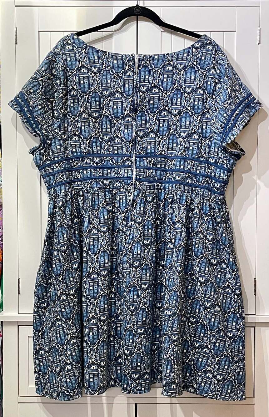 Torrid x BBC Doctor Who TARDIS Print Fit-and-Flare Dress - Picture 2 of 7
